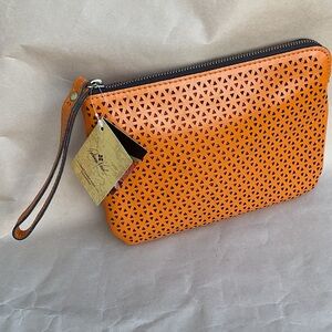 Patricia Nash Cassini Leather Wristlet in Antique Rust